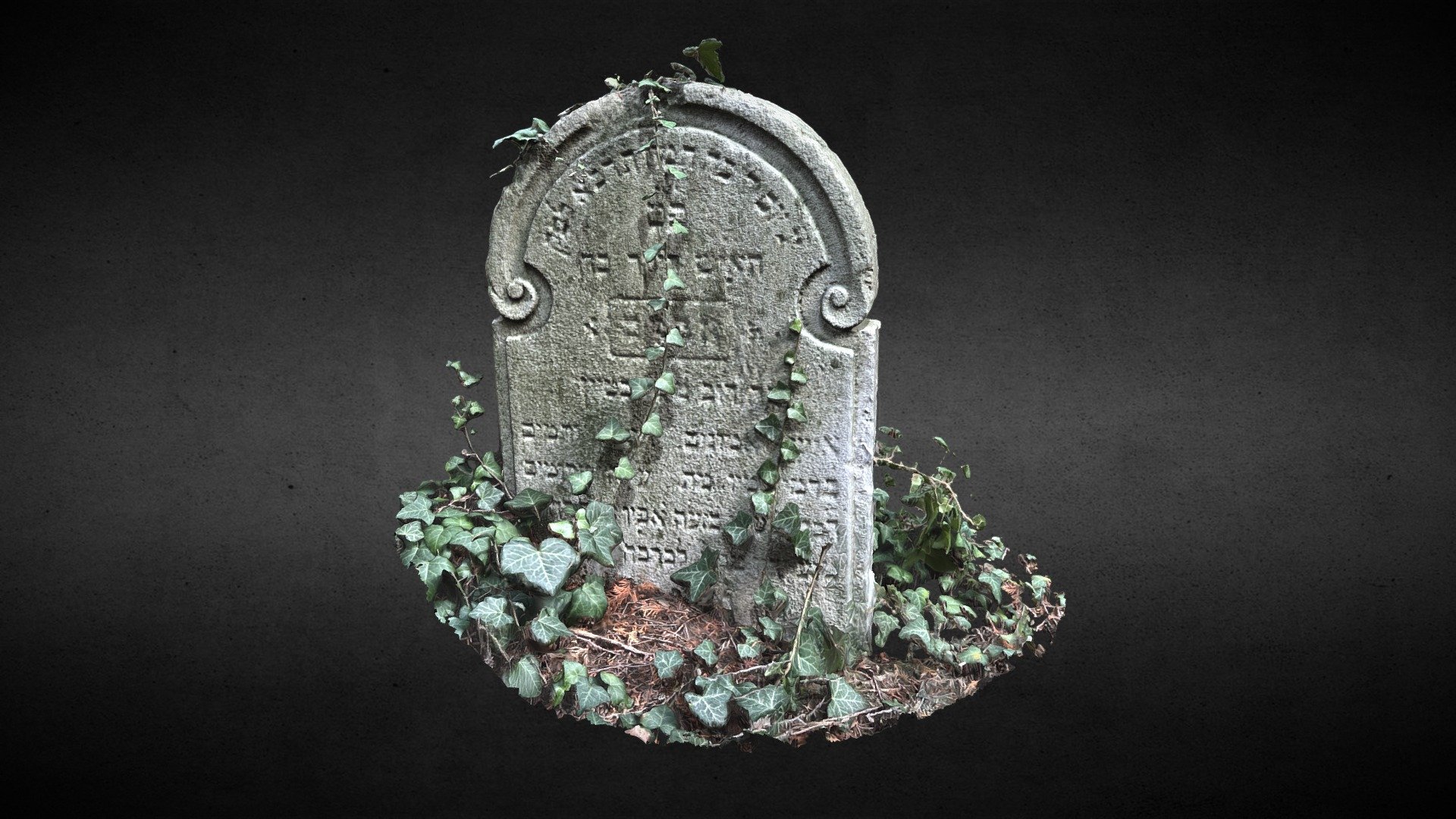 Tombstone Koszeg Jewish cemetery — Sketchfab embed 3D viewer