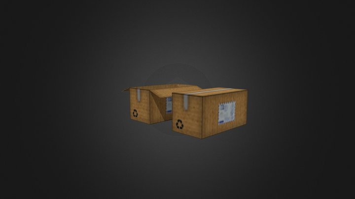 Cardboard box PSX 3D Model