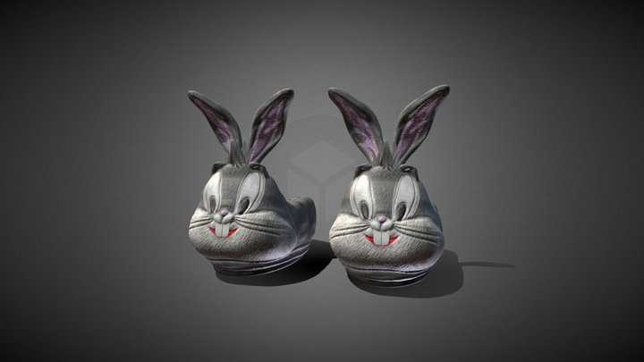 3D Model Bugs Bunny Slippers 3D Model