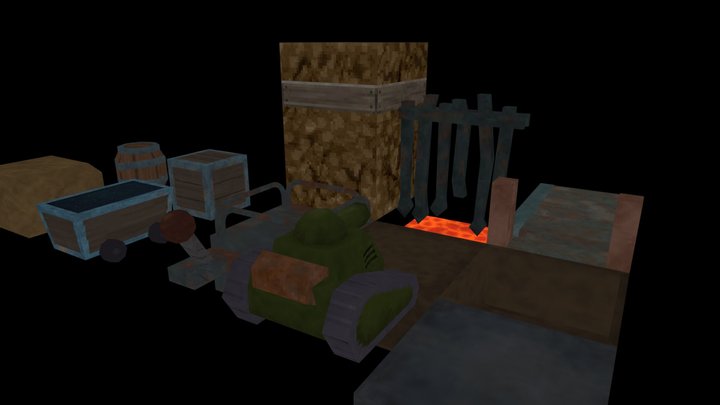 Mine Assets 3D Model
