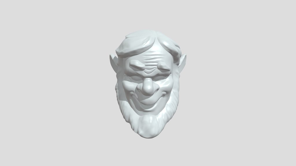 front-facing stylized human head with white hai