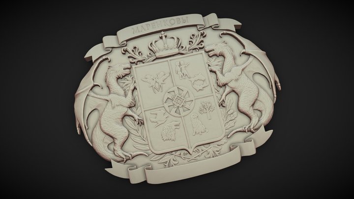 Coat of arms of the Marenkov family 3D Model