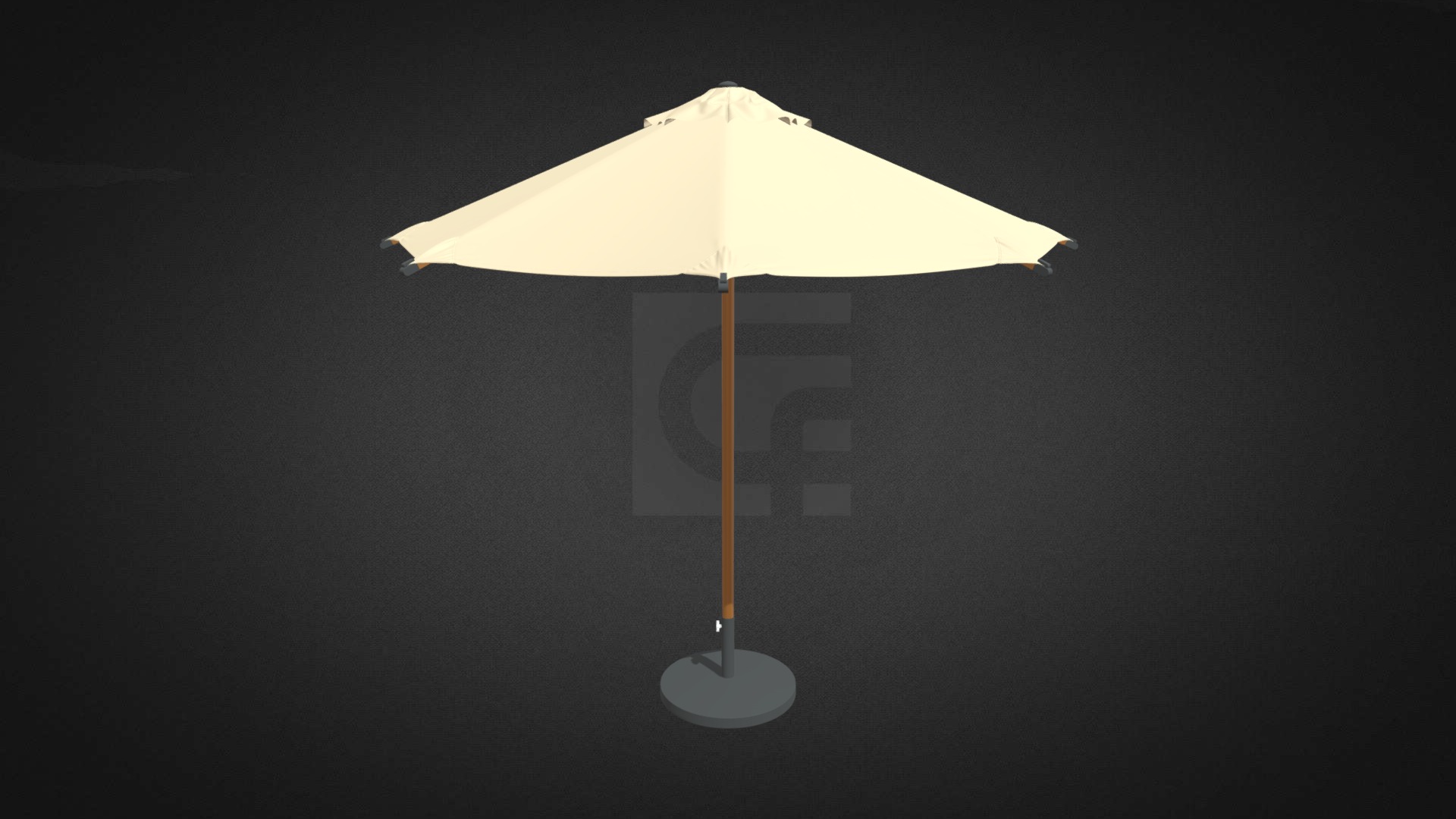 3D model Parasol Hire - This is a 3D model of the Parasol Hire. The 3D model is about a lamp shade on a table.