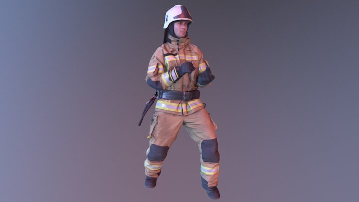 Firefighter_poly100k_tex2k 3D Model