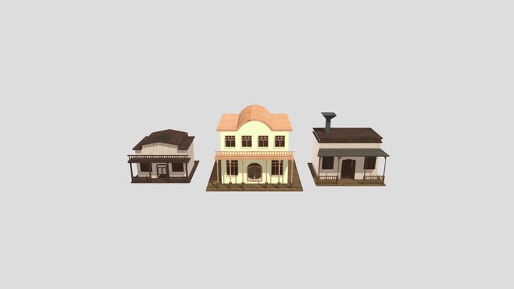 Western Houses 3D Model