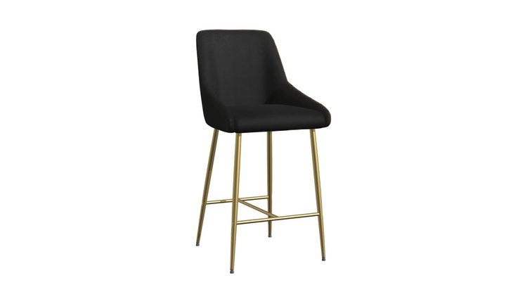 Madelaine Counter Chair Black - 109381 3D Model