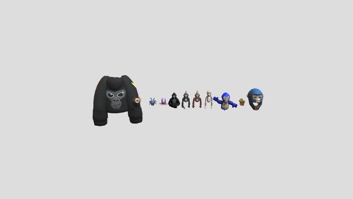 All Monkey Cosmetics In Gorilla Tag 3D Model