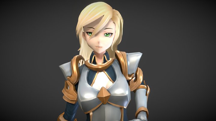 Blonde Armored Girl - Layla - Void Fantasy 3D Model