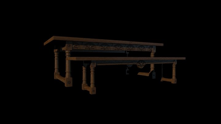 Medieval Desk 3D Model