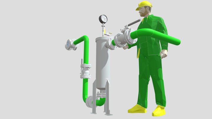 INDUSTRIAL BASKET STRAINER | FILTRO DE CANASTA 3D Model