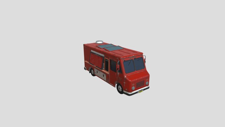Red Food Truck 3D Model