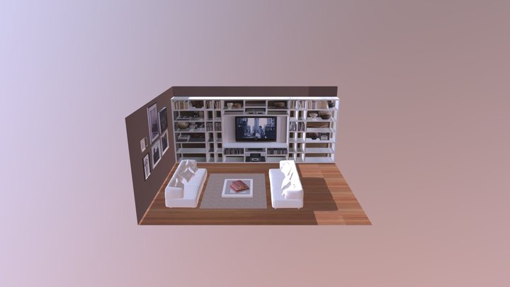 Bookcase white 3D Model