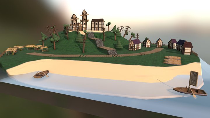 Modular Props - Middle Age Village 3D Model
