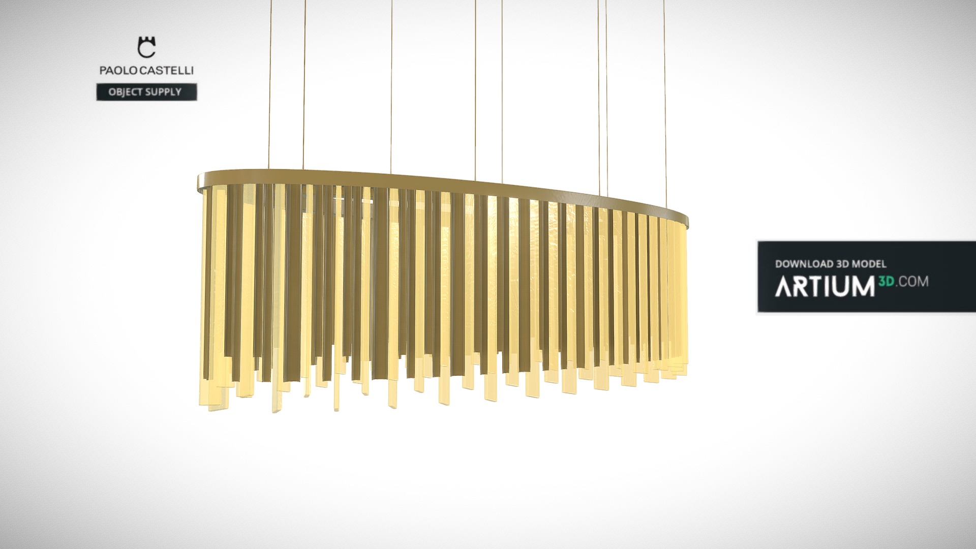 3D model Chandelier Venus oval from Paolo Castelli - This is a 3D model of the Chandelier Venus oval from Paolo Castelli. The 3D model is about a wooden box with a white background.
