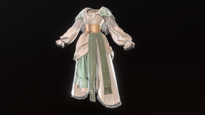 Medieval Dress 3D Model