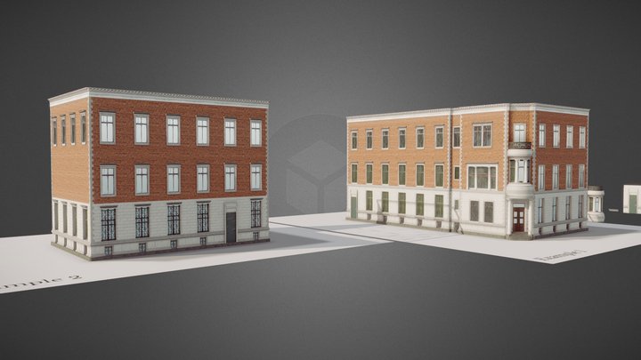 Modular City Building (30 parts) 3D Model