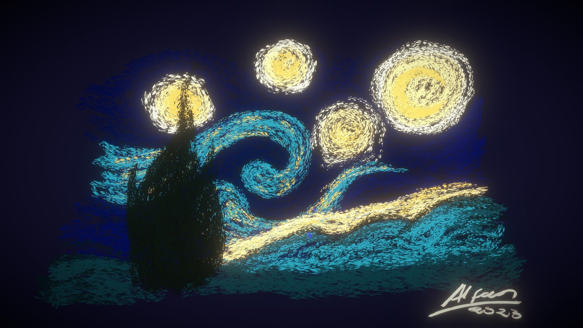 The Starry Night by Alfan P Laksono - 3D model by Alfan Laksono ...