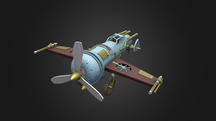 XYZ Draft Punk Steampunk plane 3D Model