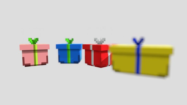 Free Voxel Christmas Presents 3D Model