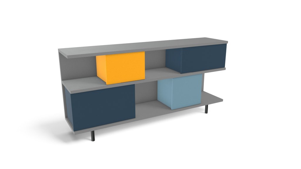 Fowler Low Shelving Unit, Multicolour