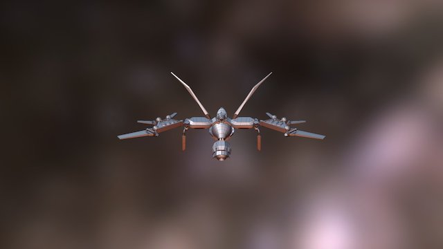 SpaceShip Scify Low Poli 3D Model