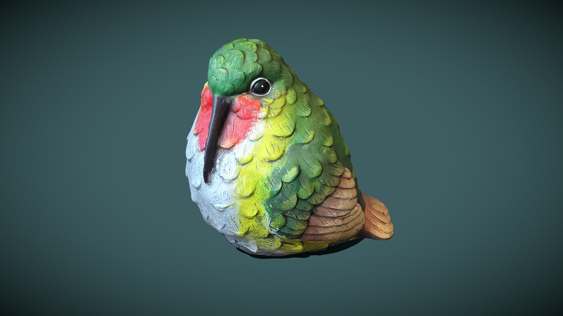 Colorful Wooden Bird Figurine