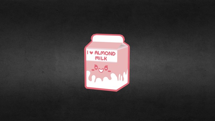 Milk Carton - I love Almond Milk 3D Model