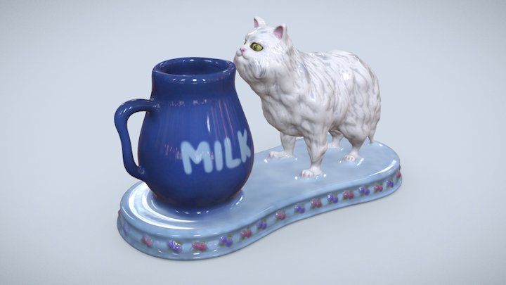 Porcelain Kitten 3D Model