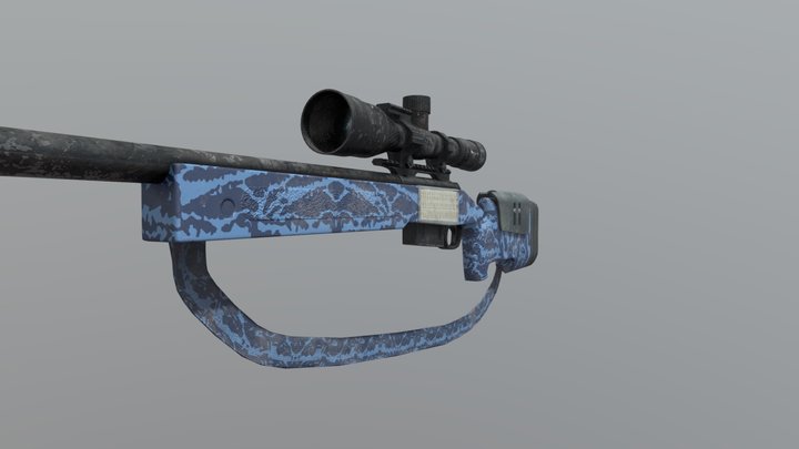 M40A3 Blue Tiger 3D Model
