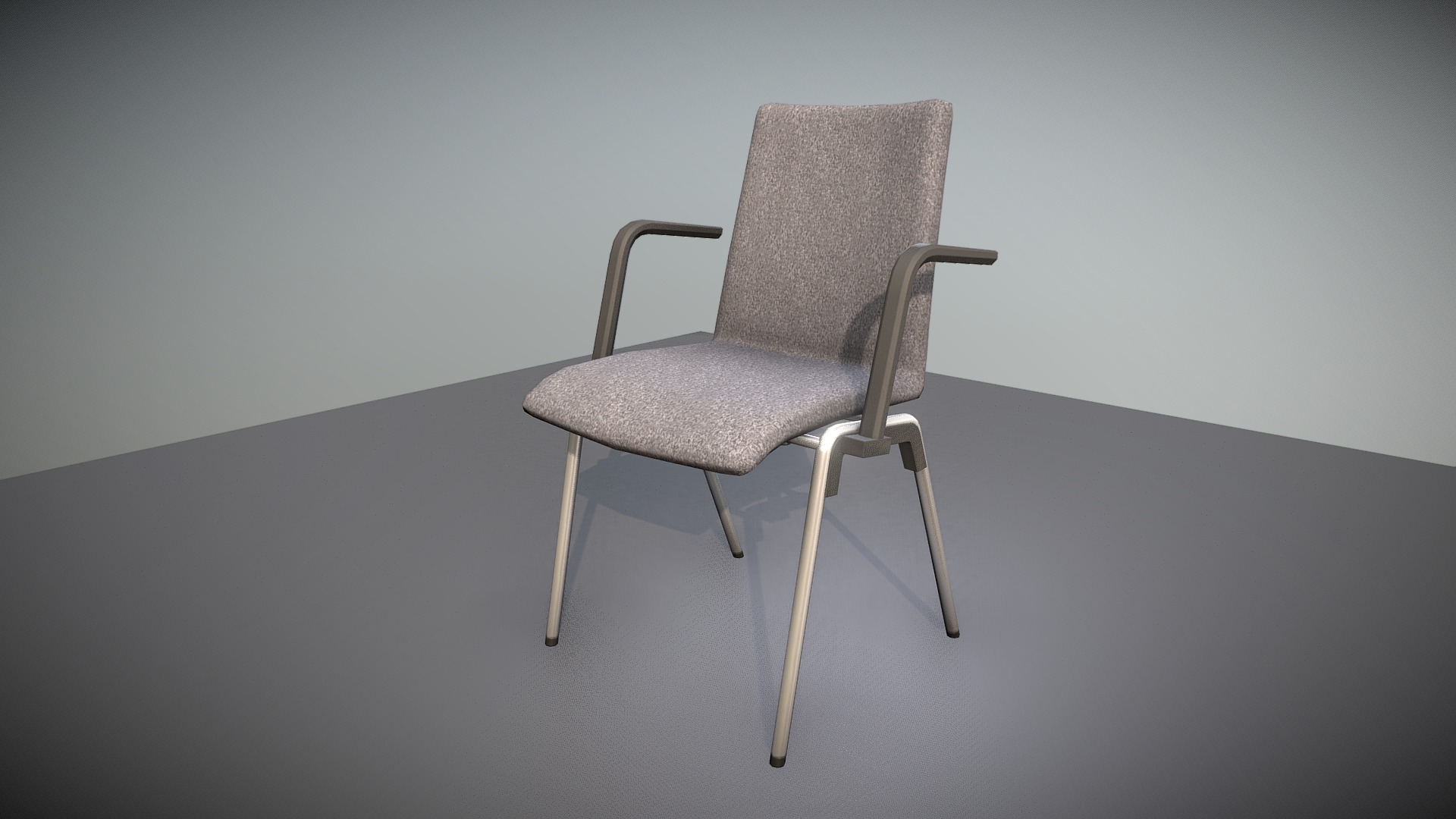 3D model Chair (2) (Low-Poly Textured Version) - This is a 3D model of the Chair (2) (Low-Poly Textured Version). The 3D model is about a white chair on a table.