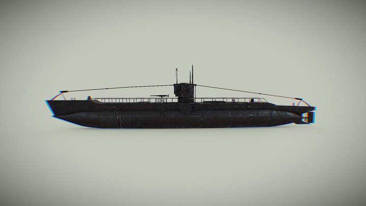 Type-3 Maru Yu Class Japanese Submarine 3D Model