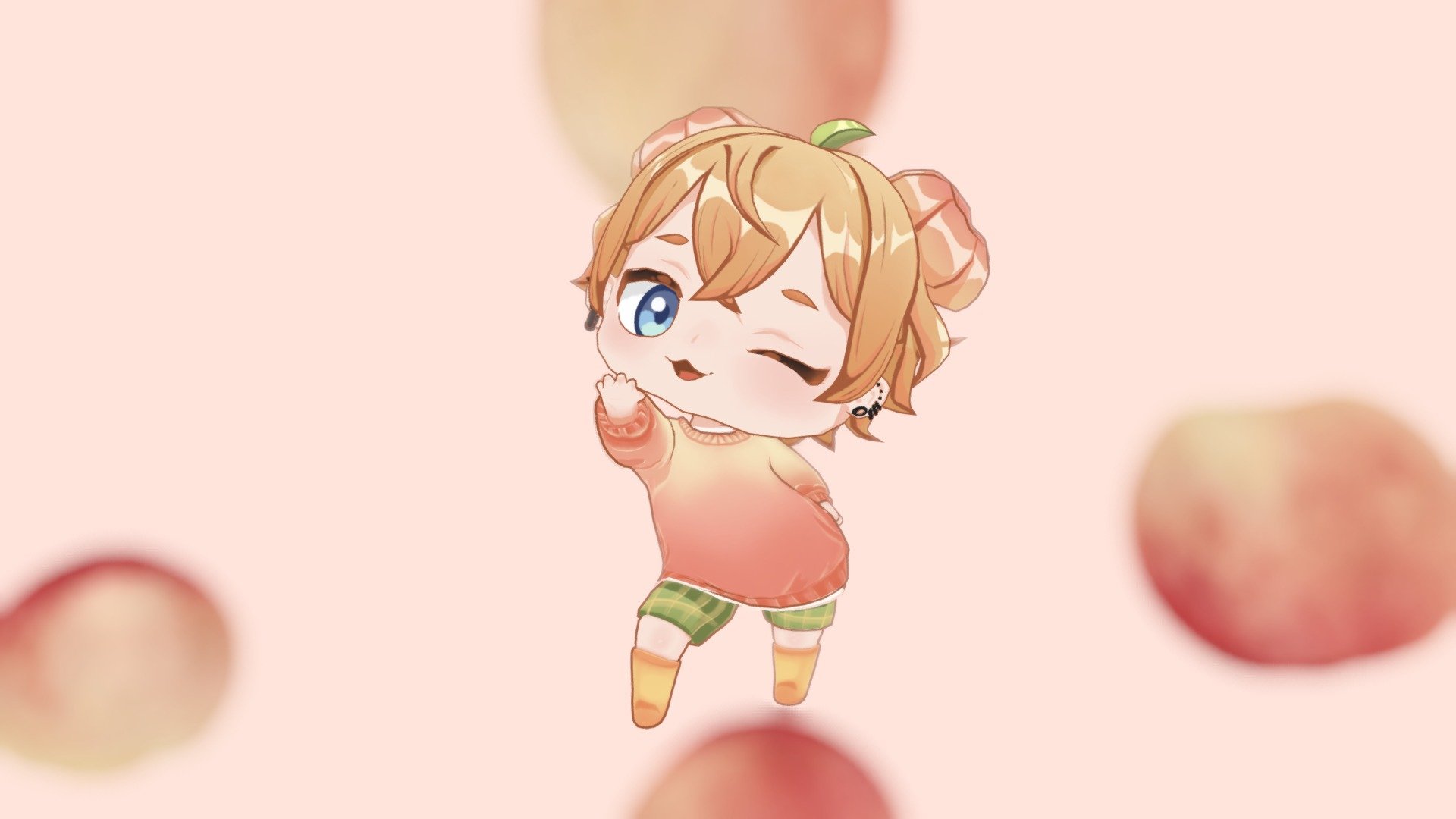 Peachy chibi - 3D model by bratezmedvedb [66e61c5] - Sketchfab