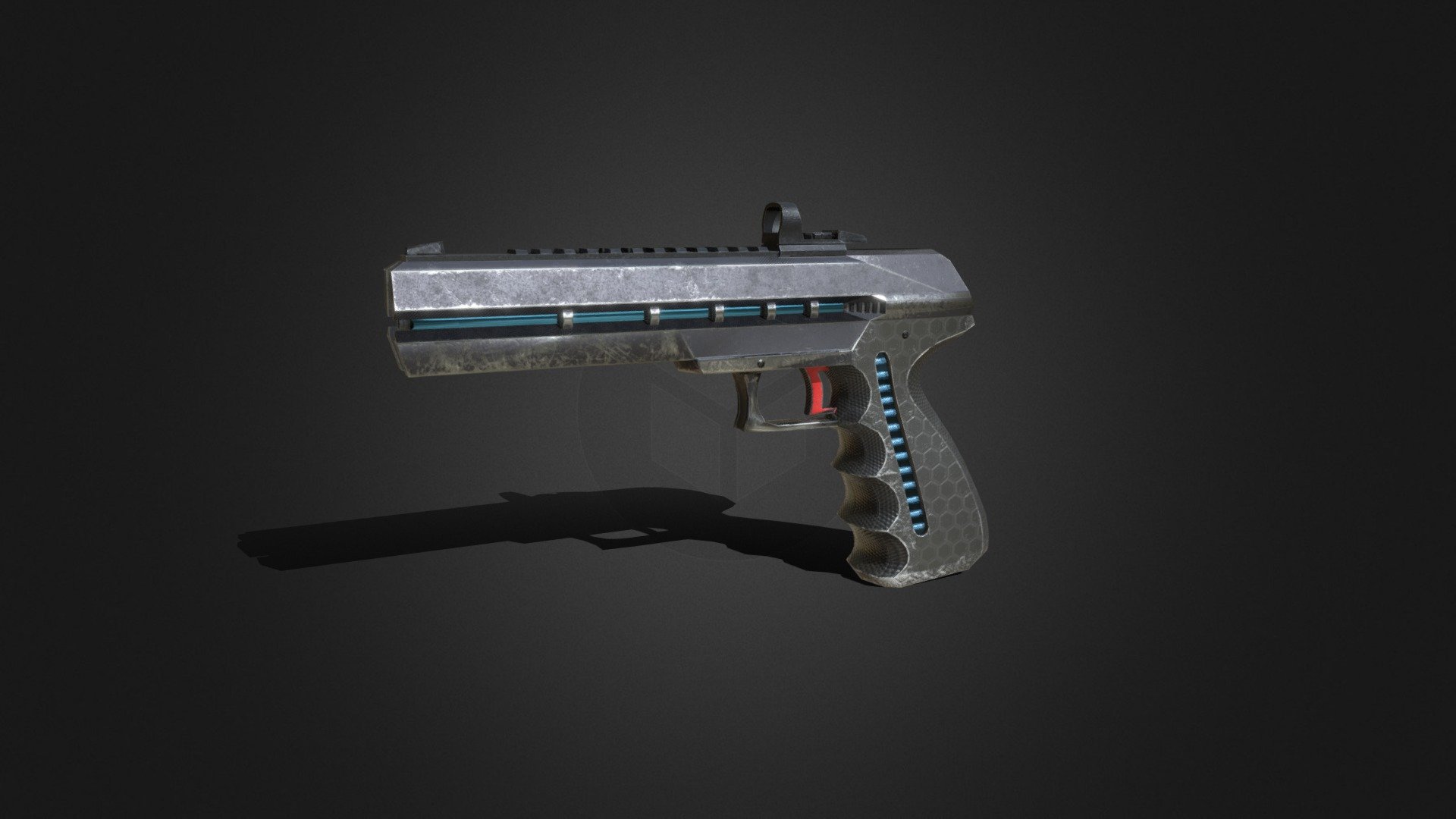 Low-poly sci-fi gun