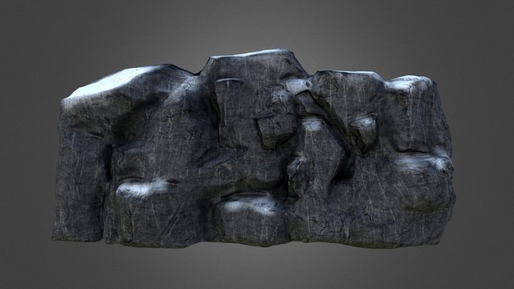 Snowy Rock Cliff 3D Model
