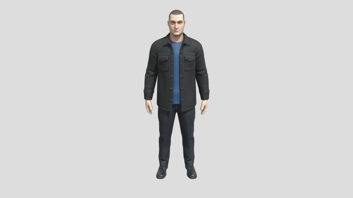 Man in Black Jacket 3D Model
