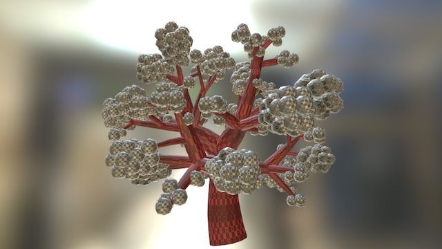 Low-poly Bronchiole with Alveoli 3D Model