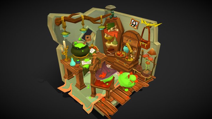 DAECrib _ The Witch and Her Slimes 3D Model