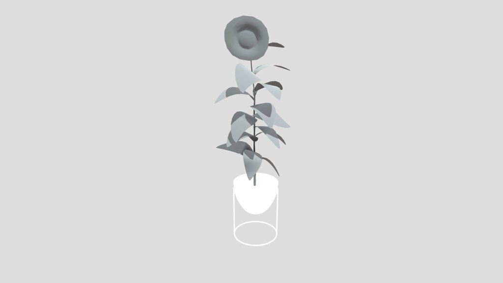 Flower Sunflower Bent Pot