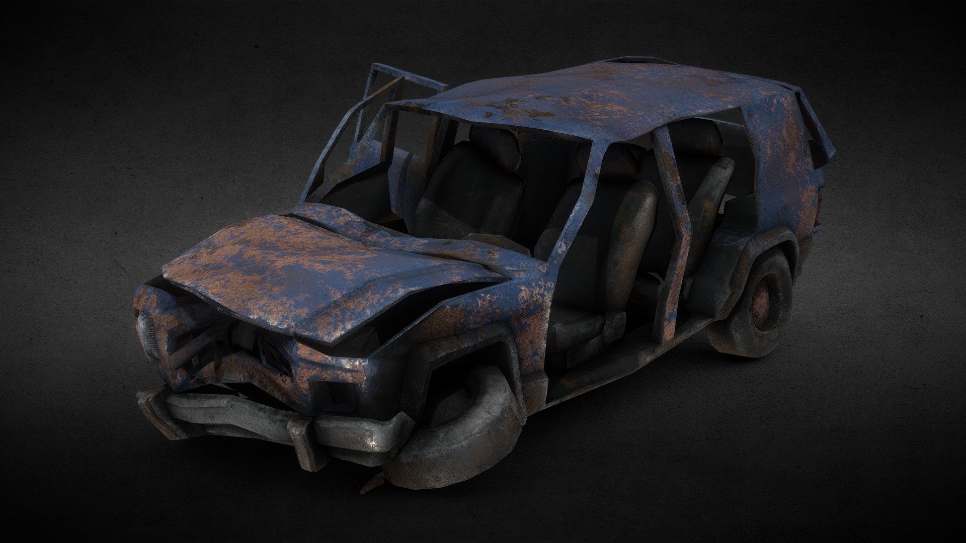 Crashed Abandoned Car - Game Ready — Sketchfab embed 3D viewer