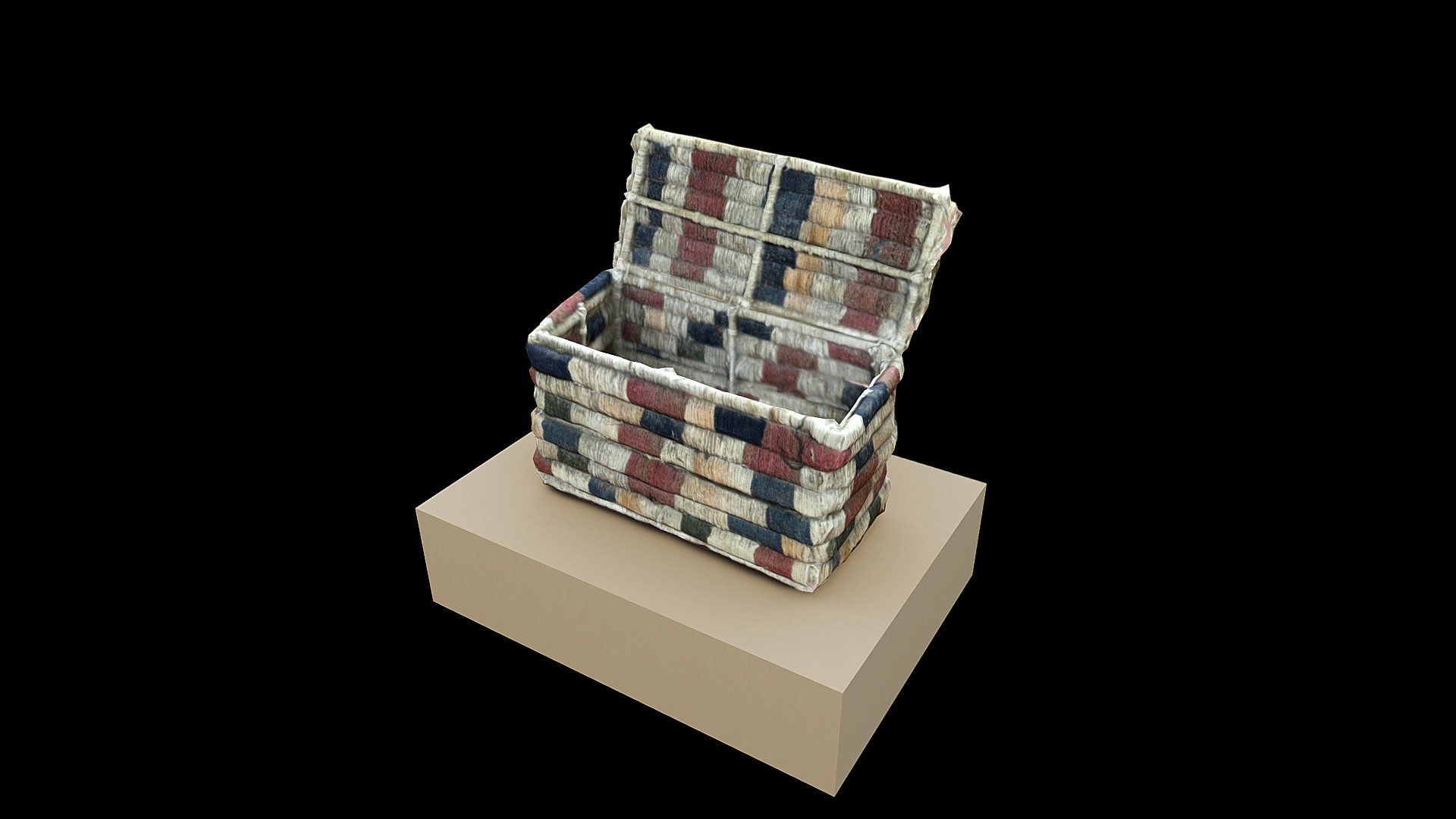Canasta hecha de textiles incas — Sketchfab embed 3D viewer