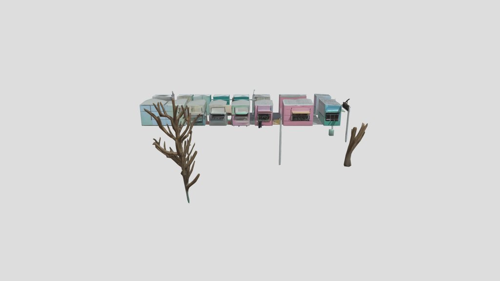 Shipping Container Market 3d Model