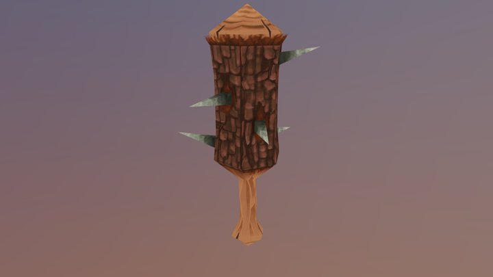 Spiked Log Club 3D Model