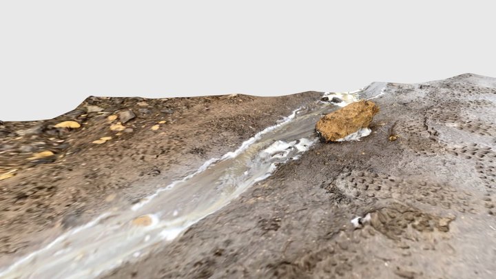 A rock by water 3D Model