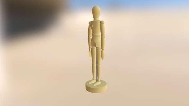 Wooden mannequin Day 2 3D Model