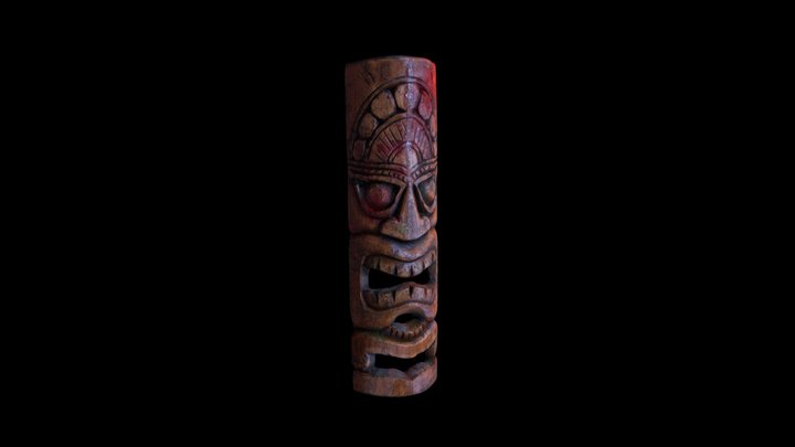 Hawaiian Bloody Tiki Mask 3D Model