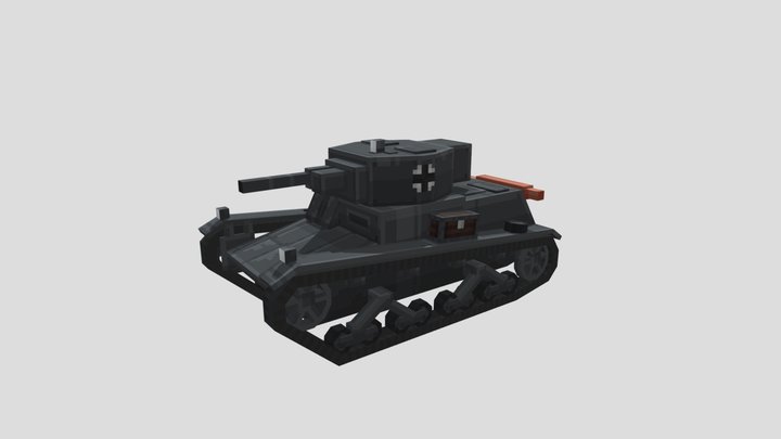 7TP (Pelican) Light Tank - German Camouflage 3D Model