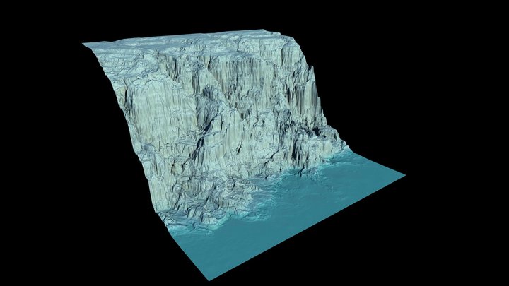 Ice mountain washed by the sea 3D Model