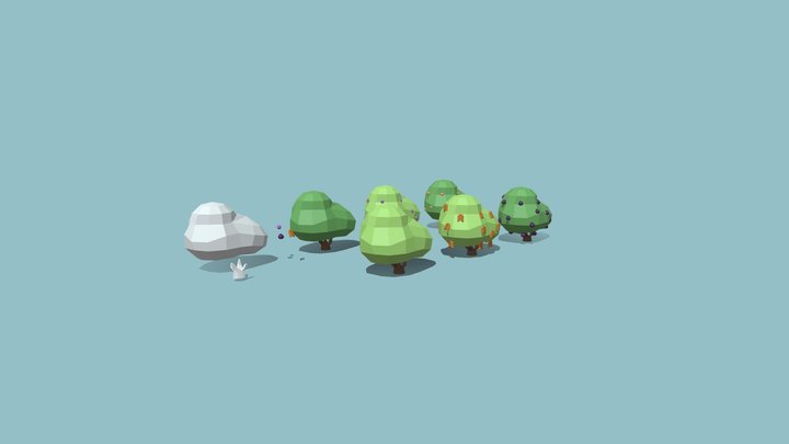 lowpoly trees 3D Model