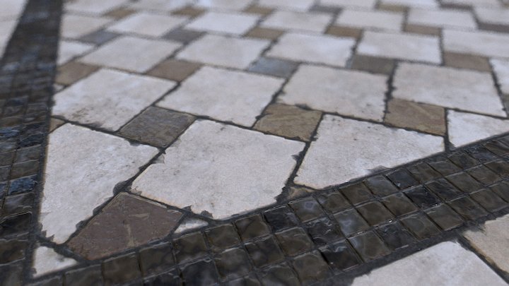 Substance Designer Showcase - Old Patio Tiles 3D Model