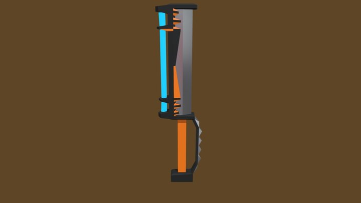 FREE Cyber Cleaver Low-Poly 3D Model